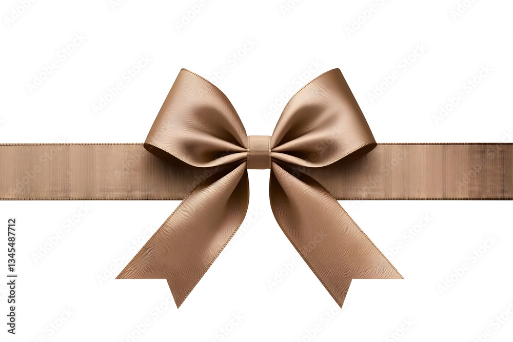 Realistic Image of an Elegant Beige Satin Ribbon Bow Decoration for Gift Celebration Holiday and Party Events Isolated on a Transparent Background Realistic Image of an Elegant Beige Satin Ribbon Bow Decoration for Gift Celebration Holiday and Party Events Isolated on a Transparent Background