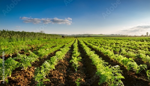 green carrots crops at field