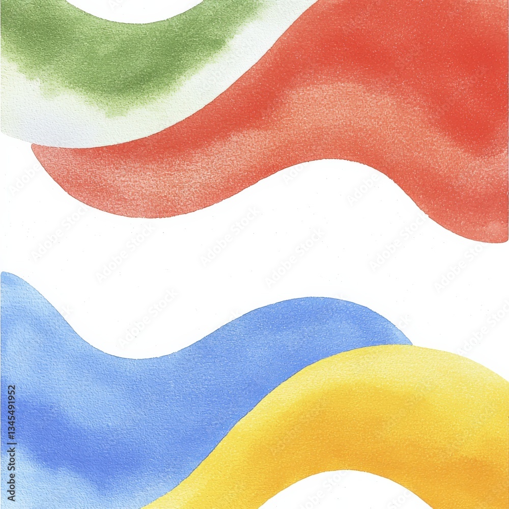 Obraz premium A vibrant and colorful abstract illustration featuring dynamic waves and smooth textures. Perfect for modern design projects that need a touch of creativity.