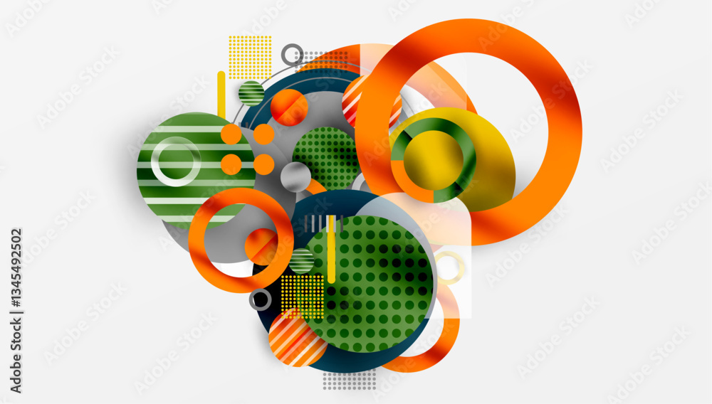 Fototapeta premium Abstract background - layered geometric shapes with smooth gradients and transparency