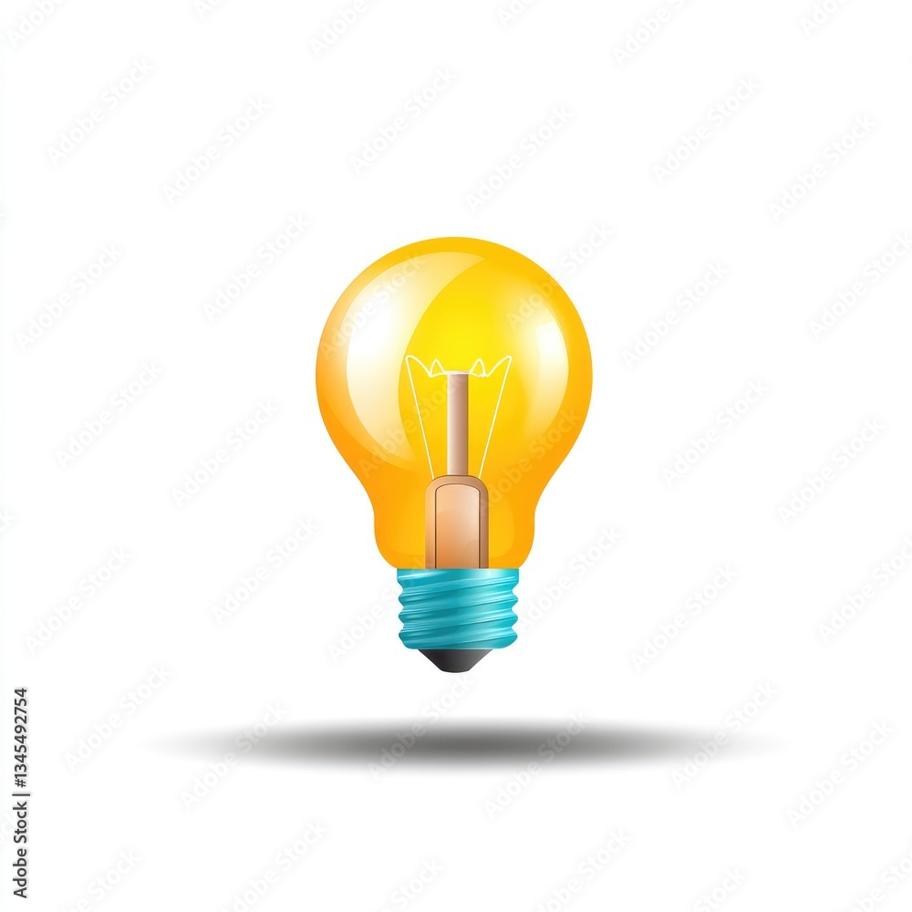Illuminated Lightbulb Isolated on White Illuminated Lightbulb Isolated on White