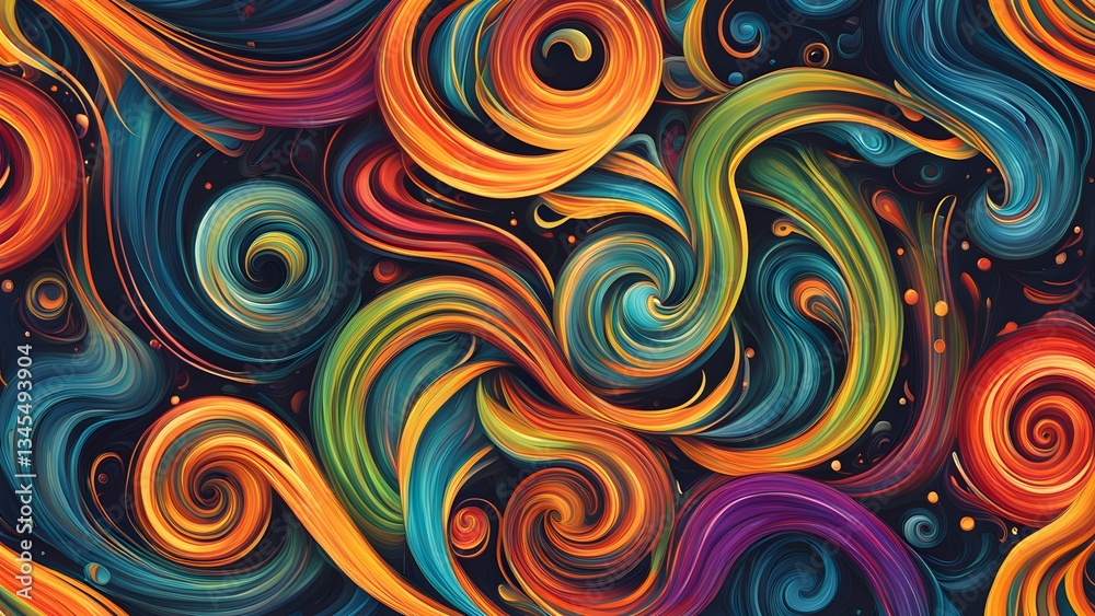 Abstract digital art showcasing swirling vibrant colors a dynamic composition. Abstract digital art showcasing swirling vibrant colors a dynamic composition.