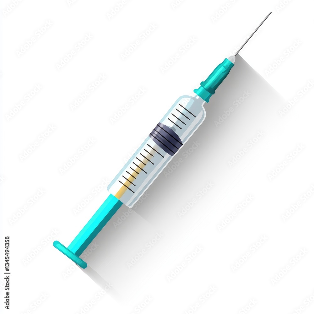 Fototapeta premium Medical Syringe Illustration on White Background