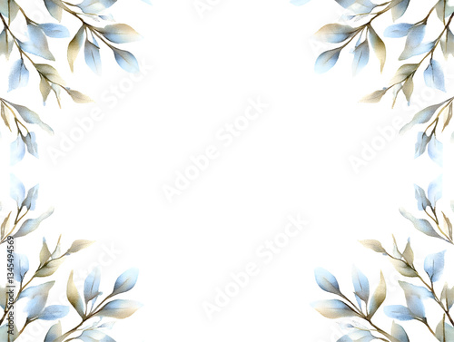 Watercolor Foliage Frame Illustration with Leaves on a Transparent Background Design Element For Botanical Border Decoration Isolated and Nature Art