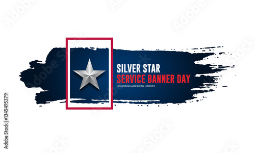 Happy National Silver Star Service Banner Day Background Design Illustration