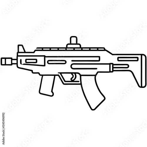 IWI Tavor gun , police weapon vector design, military vector design illustration.