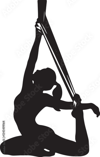 Aerial yoga Silhouette, cute Aerial Hoop Vector Silhouette,  Aerial Hoop vector Silhouette, Aerial Hoop icon Silhouette & Aerial Hoop vector