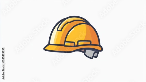 Cartoon safety helmet illustration, construction safety equipment