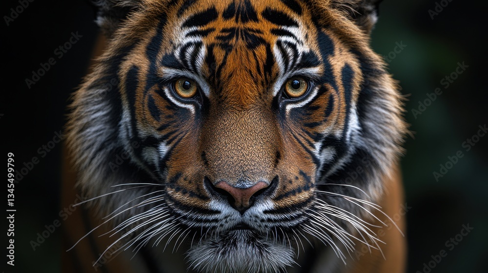 Fototapeta premium close up of a majestic sumatran tiger s face