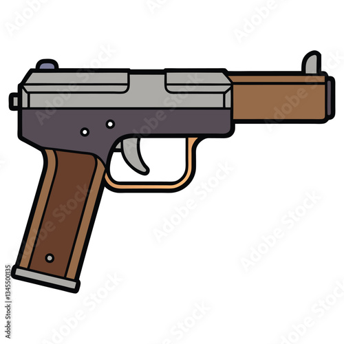 Kahr PM9 gun , police weapon vector design, military vector design illustration.