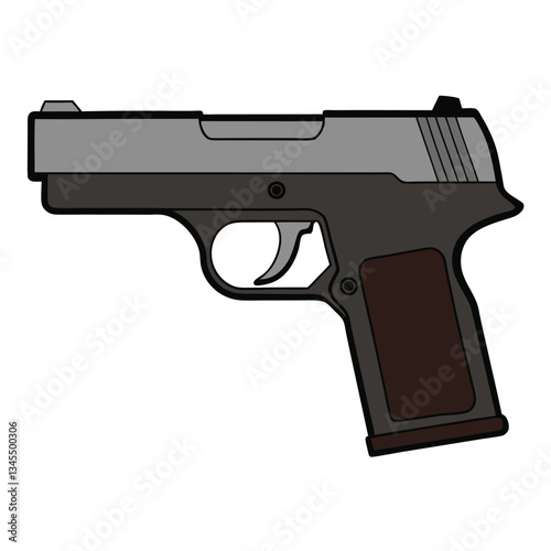 Kahr PM9 gun , police weapon vector design, military vector design illustration.