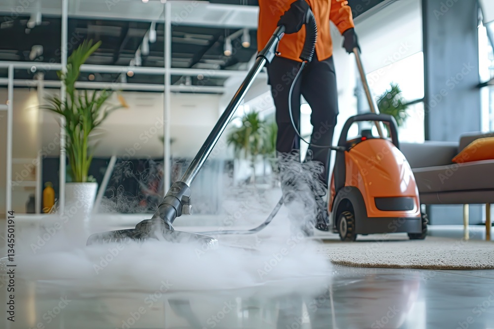 High Resolution of Professional Cleaning Service Person Using Steam Cleaner in Office High Resolution of Professional Cleaning Service Person Using Steam Cleaner in Office