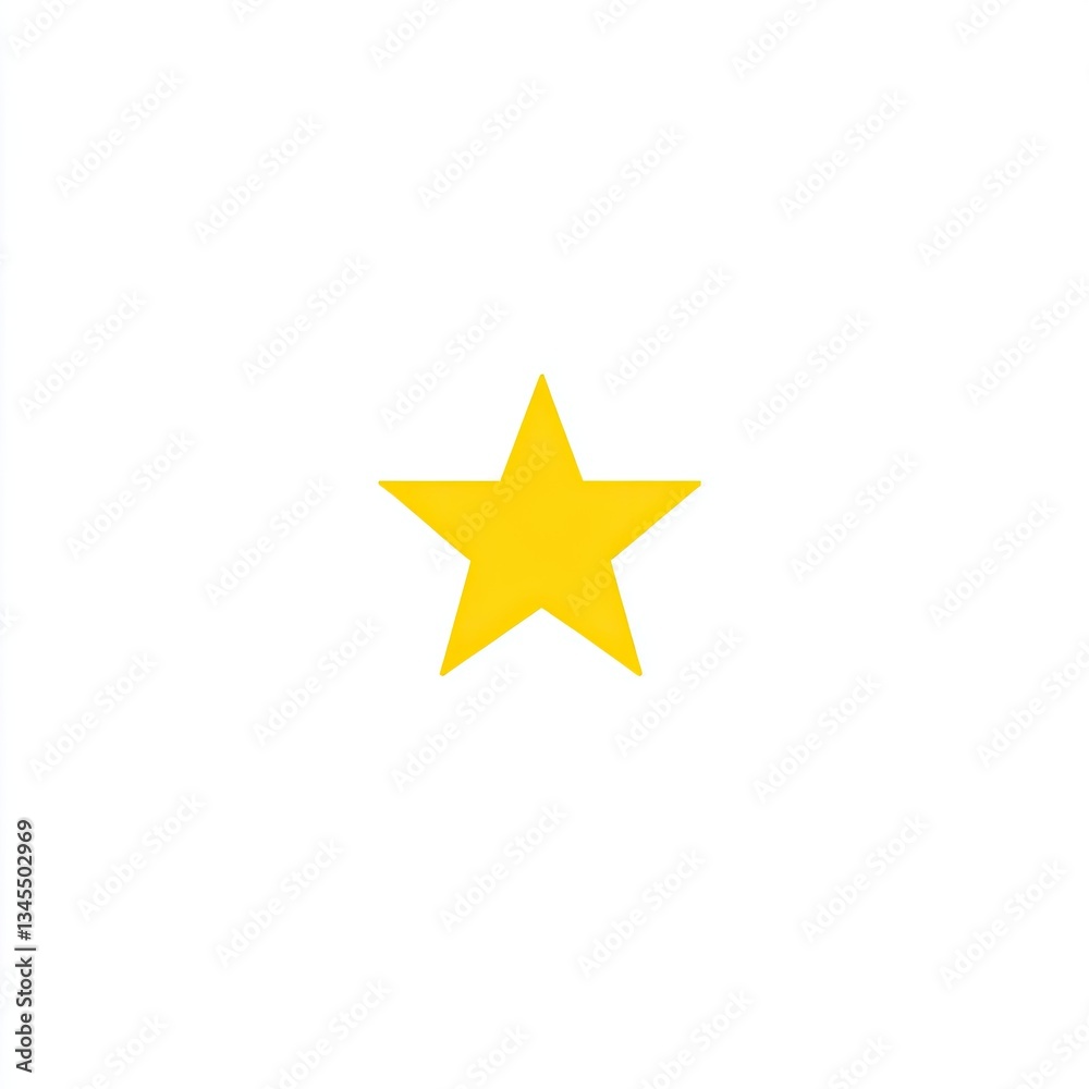 Single yellow five-pointed star on white. Single yellow five-pointed star on white.