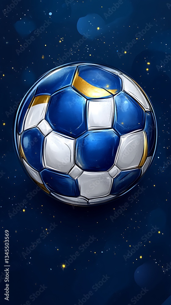 Fototapeta premium Galaxy Soccer Ball: Cosmic Football Design.