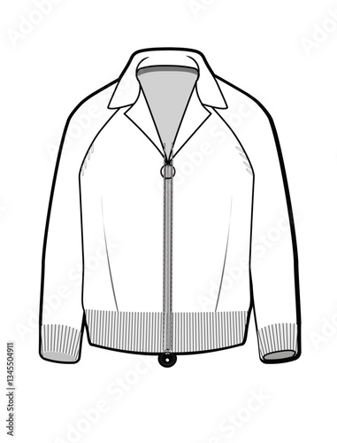 Women cardigan, production drawing, technical drawing / flat sketch /CAD / ADOBE Illustrator vector digital download
