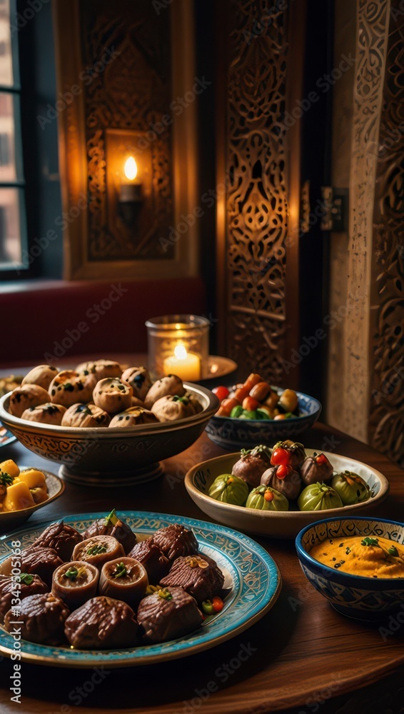 Elegant banquet table extravagant spread.