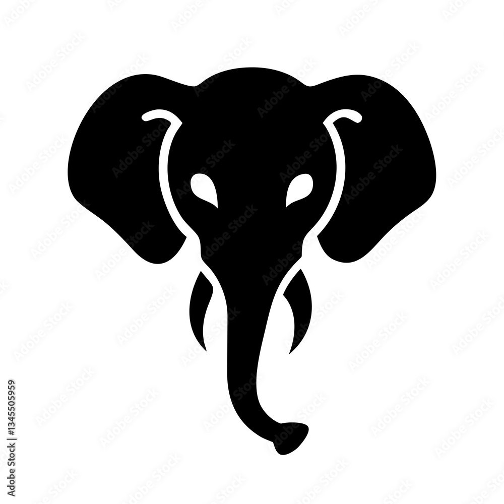 Fototapeta premium vector illustration of black elephant icon in white backgrourd