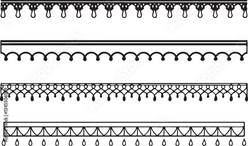 Various Decorative Borders in Intricate Patterns. Ideal for Adding Elegance to Design Projects.