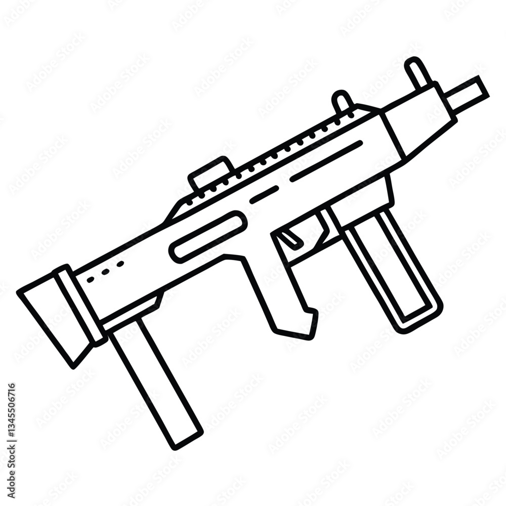 Kriss Vector gun , police weapon vector design, military vector design illustration. Kriss Vector gun , police weapon vector design, military vector design illustration.