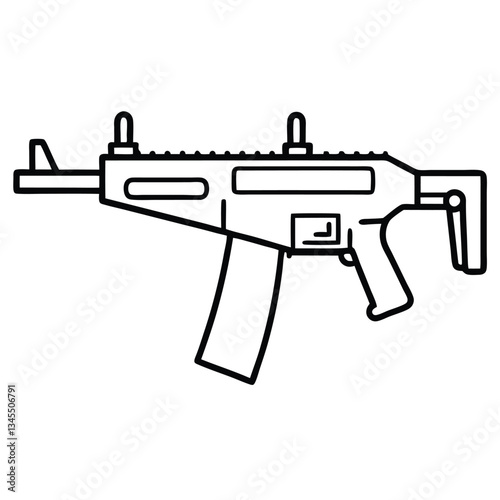 Kriss Vector gun , police weapon vector design, military vector design illustration.