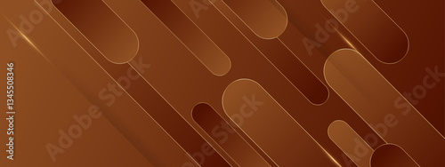 brown and gold modern abstract geometric with shapes vector illustration, perfect for digital banner, business presentation, and social media design