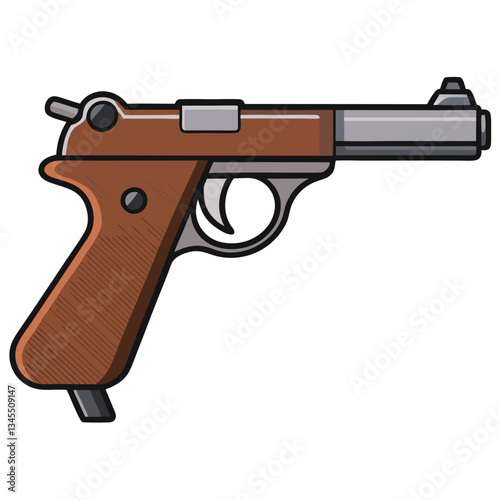 Luger P08 gun , police weapon vector design, military vector design illustration.