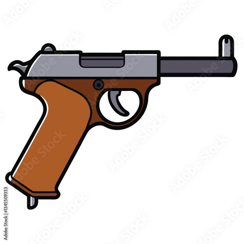 Luger P08 gun , police weapon vector design, military vector design illustration.
