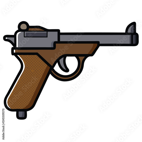 Luger P08 gun , police weapon vector design, military vector design illustration.