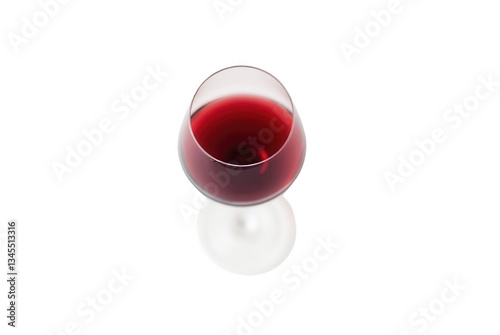 Overhead View of Red Wine in Glass