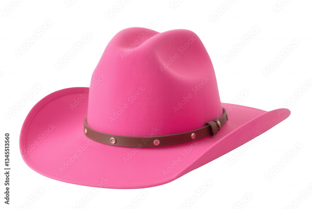 Pink Cowboy Hat with Brown Band Pink Cowboy Hat with Brown Band