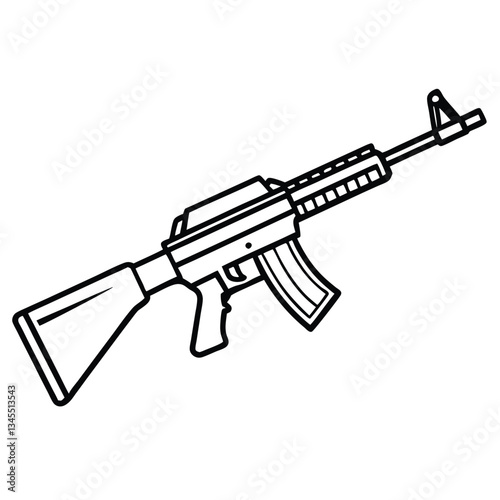 M4 Carbine gun , police weapon vector design, military vector design illustration.