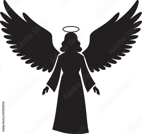 Christmas angel vector icon.Christmas and religion symbols isolated on white background