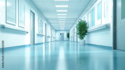 Wallpaper Mural Hospital corridor showcasing modern healthcare design and serene atmosphere Torontodigital.ca