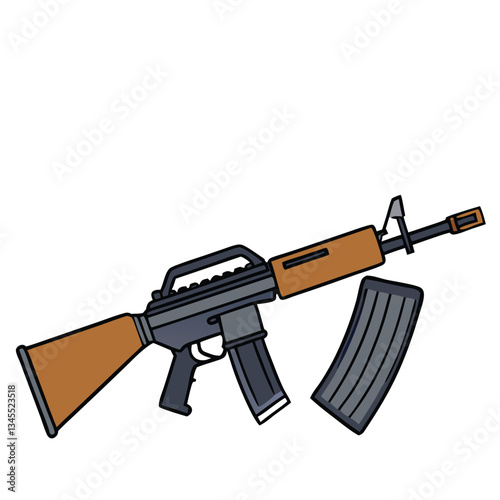 M16 gun , police weapon vector design, military vector design illustration.
