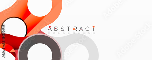 Abstract geometric pattern with interlocking circular and tubular shapes featuring smooth gradients, sharp contrasts, and dynamic layering