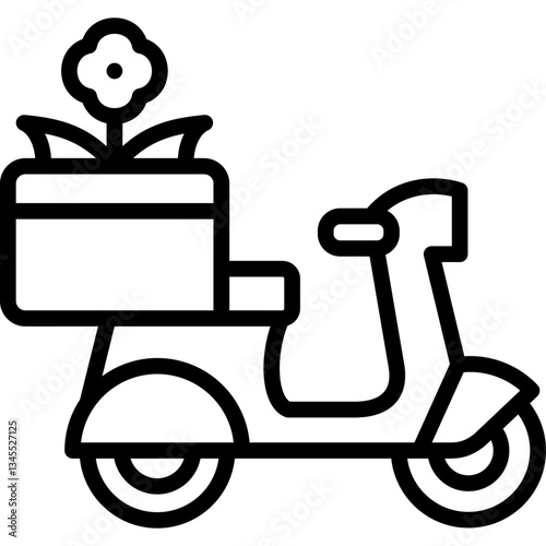 motorcycle flower delivery icon