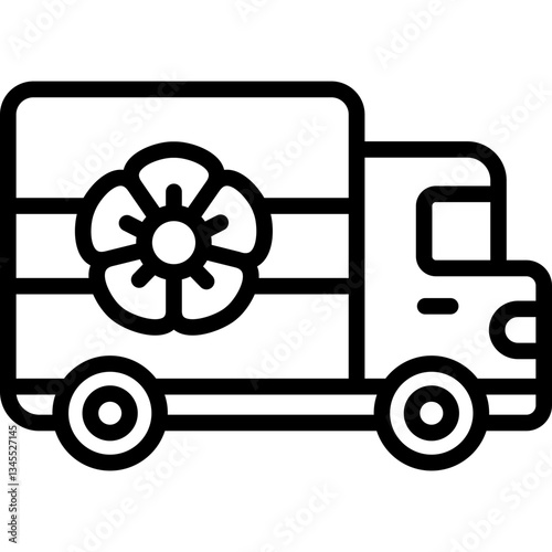 flower delivery with truck icon