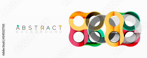 Abstract composition with intertwined circular and tubular forms creating fluid structure with gradients, depth, and sharp contrasts
