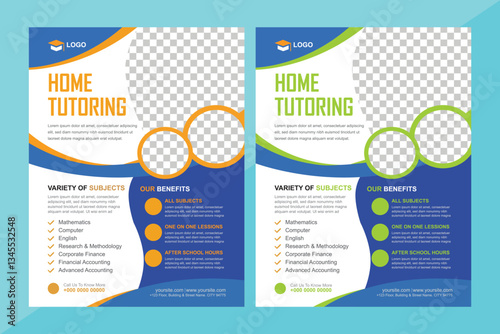 Home Tutoring or Online Education Flyer Poster Banner Template Design