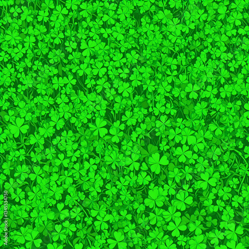 St. Patrick’s Day shamrocks, vibrant green, lush festive background.