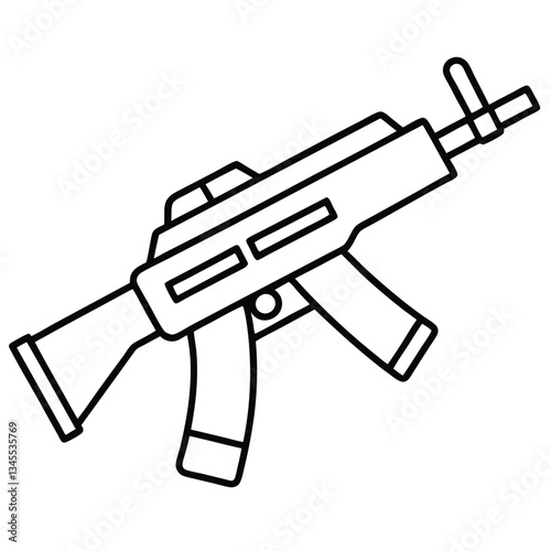PTR 91 gun , police weapon vector design, military vector design illustration.