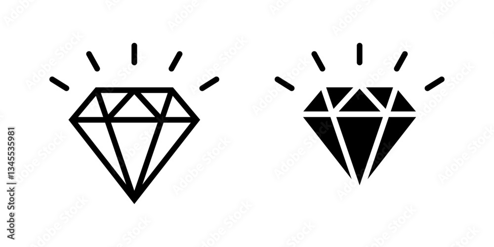 Diamond icon set Diamond icon set