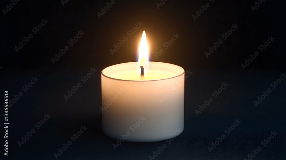 Single Candle Flame in Darkness. Single Candle Flame in Darkness.