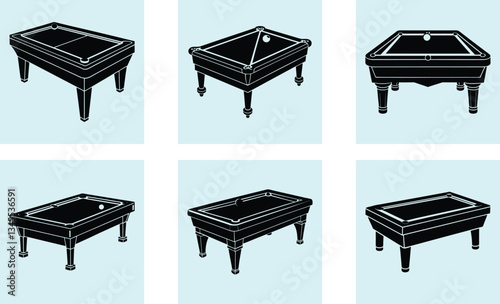 Pool Table silhouette vector