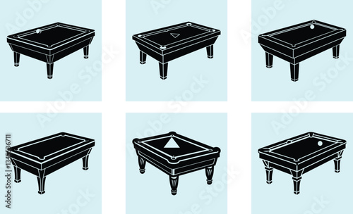 Pool Table silhouette vector