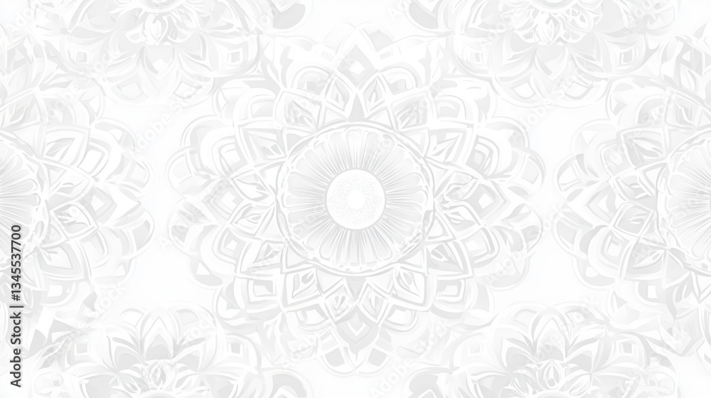 Abstract white mandala pattern background. Possible use Wallpaper design Abstract white mandala pattern background. Possible use Wallpaper design