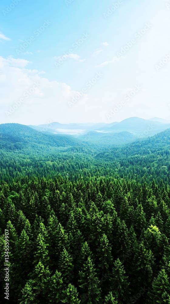 Obraz premium Mountain Forest Aerial View.