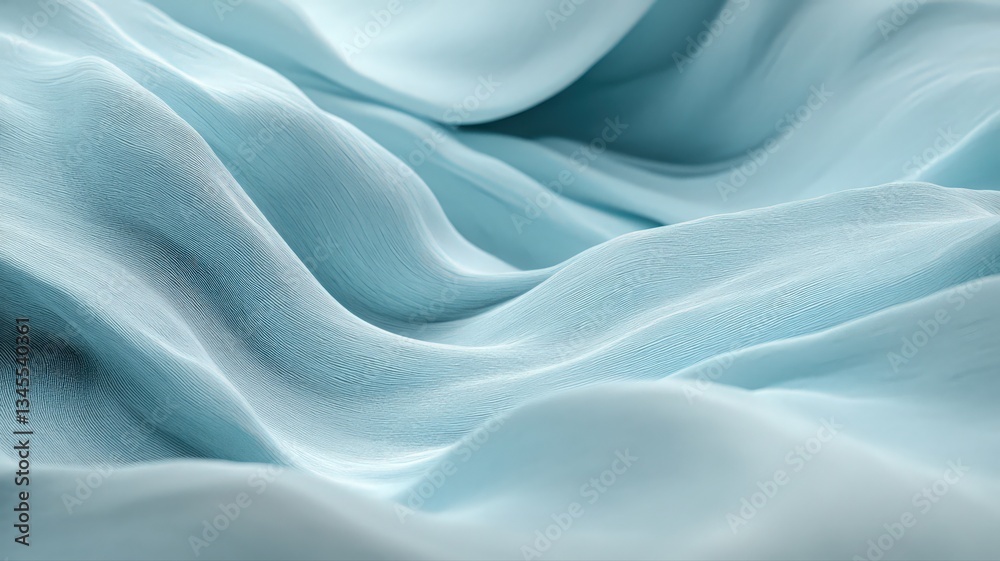 Obraz premium Abstract Pale Blue Fabric Texture with Soft Waves and Folds