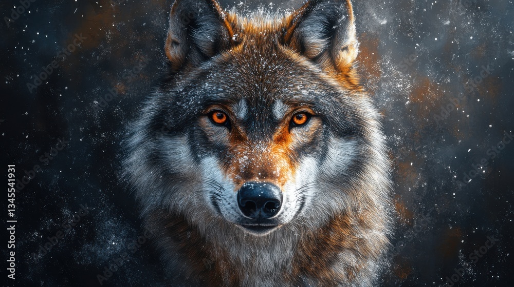 grey wolf portrait generative ai grey wolf portrait generative ai