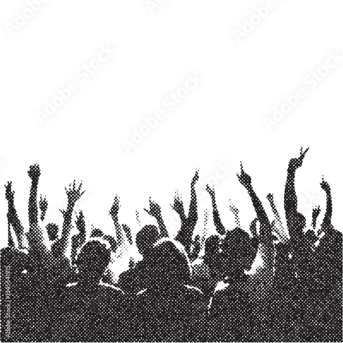 audience halftone grunge vector design element